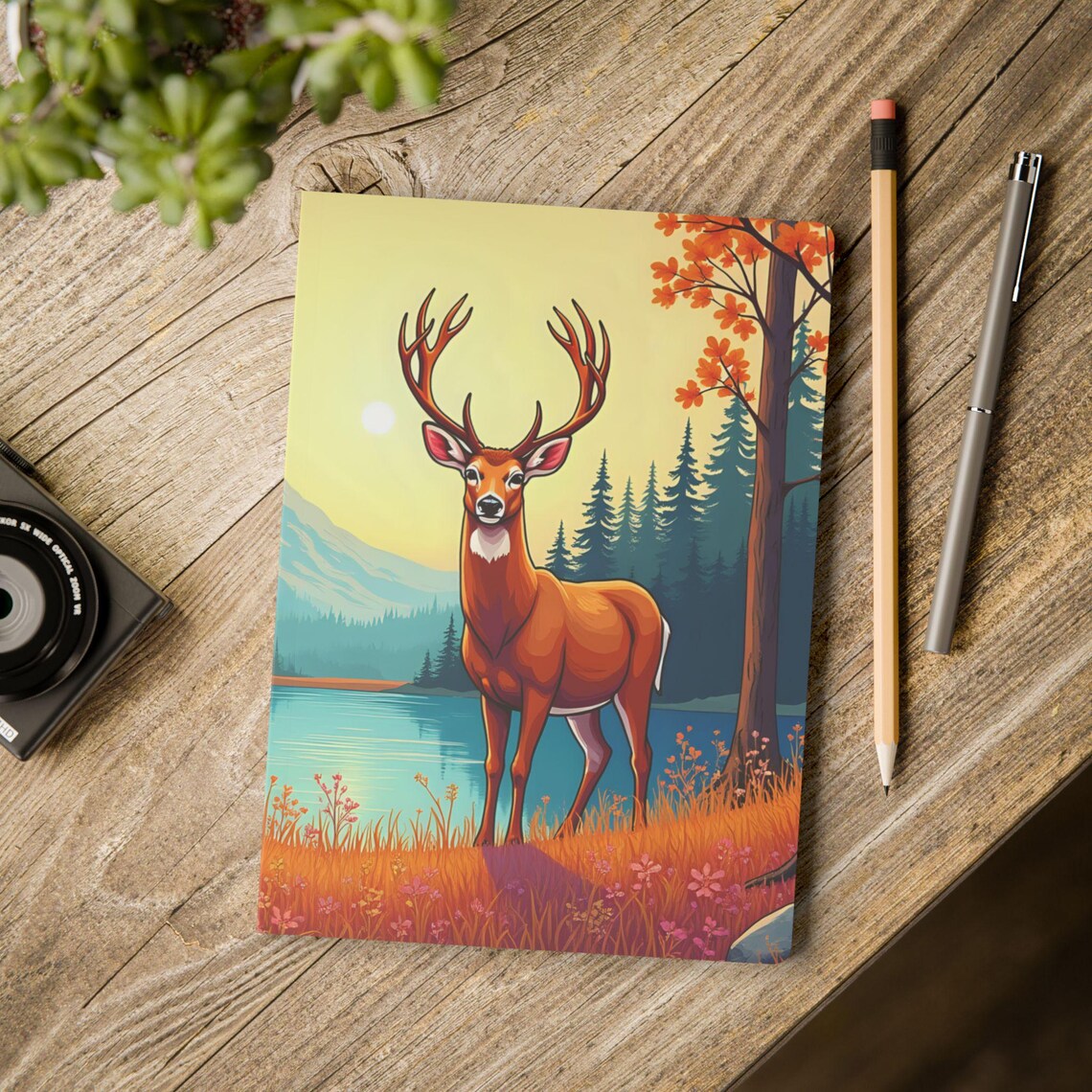 Whitetail Deer Dreams Softcover Journal, Wildlife Nature Theme Notebook for Writing, Meditation, Creative Planning, Deer Spirit Animal Gift