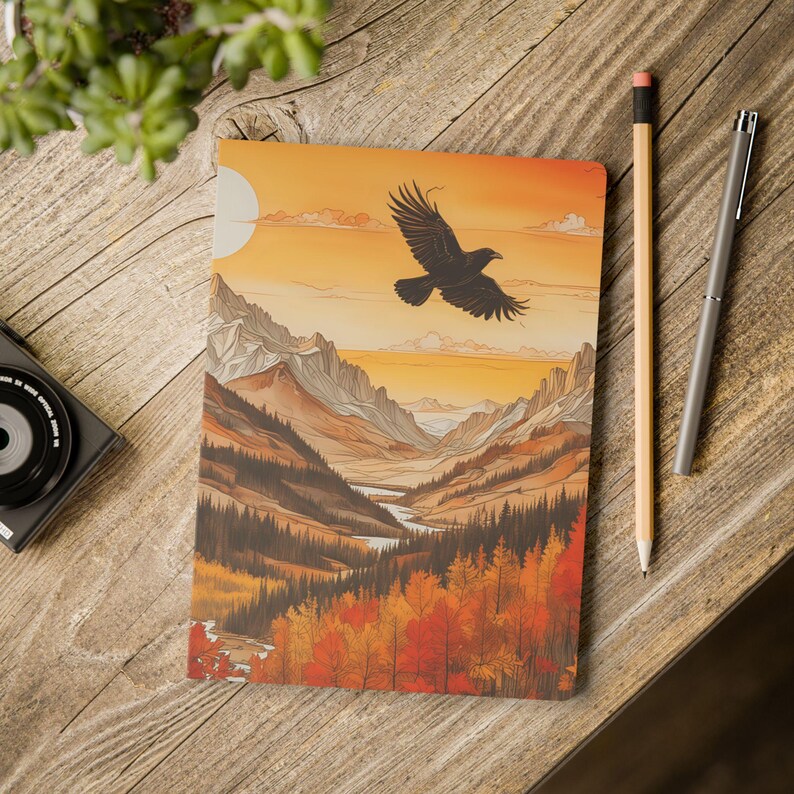 Raven Soaring Canadian BC Wilderness Softcover Journal